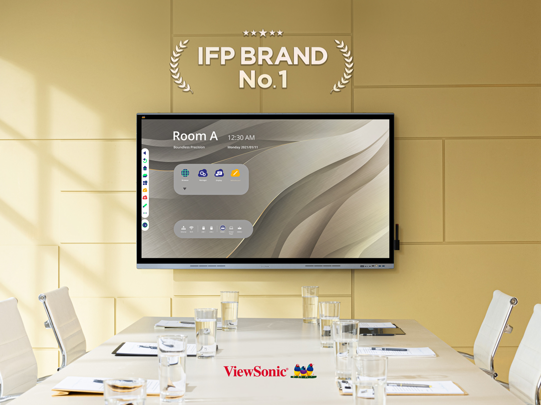 ViewSonic Interactive Flat Panel Wall Mounted in Office
