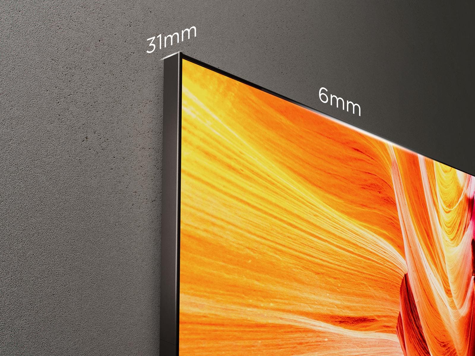Premium-Design mit ultra-schlankem, rahmenlosem Gehäuse